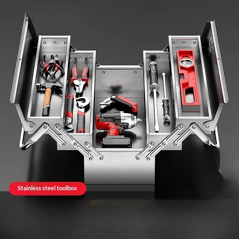 Tool Case Boxes Portable Heavy Duty Lockable Metal Toolbox Tool Chest Storage Organizer Professional Garage Home Wheels Case