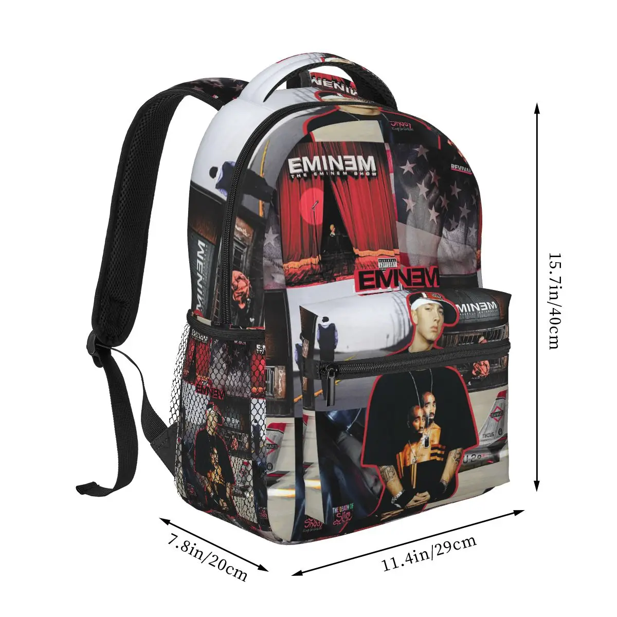 حقيبة ظهر Eminem رائجة البيع Daypack سعة كبيرة للأولاد والبنات حقيبة كتب مدرسية حقائب كتف للرجال والنساء #2
