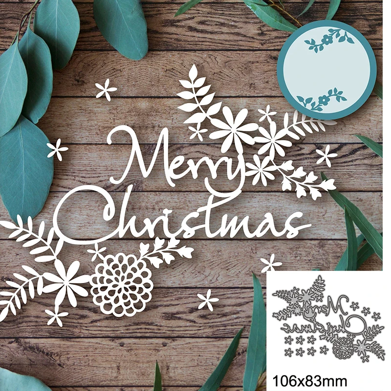 

Merry Christmas Metal Cutting Dies For DIY Scrapbook Cutting Die Paper Cards Embossed Decorative Craft Die Cut New Arrival
