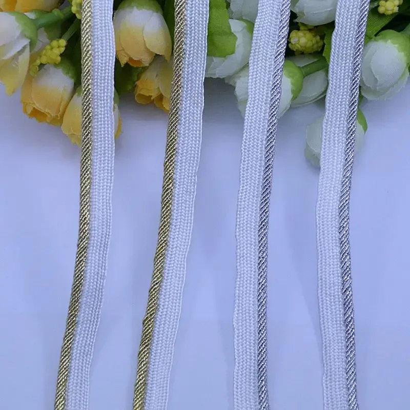 5Meters/16.4Ft Each Pack New Lace Belt Clothing Accessories DIY Crafts Dress Ribbon Double-Sided Flower White Golden Silver Moth