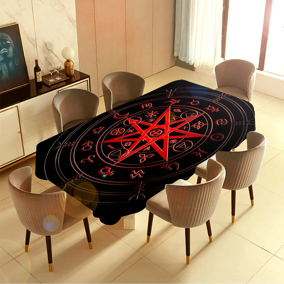 Mandala Witches Runes Mystic Wicca Divination Ancient Occult Zodiac Wheel Astrology Signs Tablecloth By Ho Me Lili Table Decor