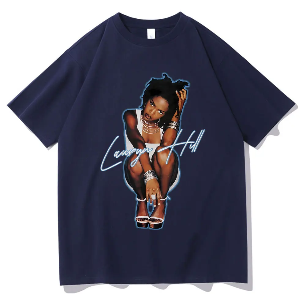 Vintage Lauryn Hill Tshirt The Fugees T-shirt Summer Men Women Hip Hop Oversized Short Sleeve Men\'s Rock Pop Music Streetwear