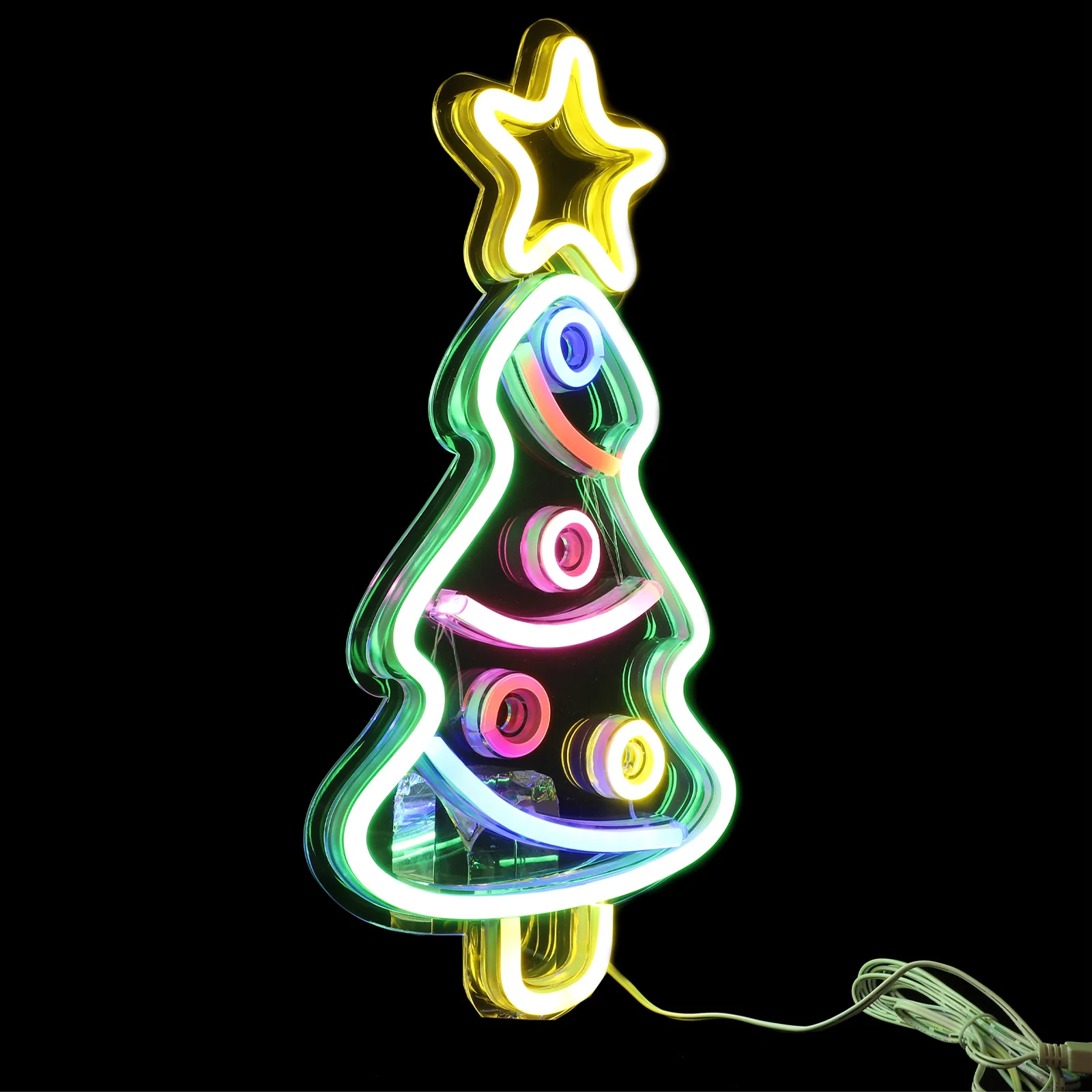 Néon arbre de noël lumière LED décoration parure de noël doux sain éclairage chambre salon étude bureau utilisation