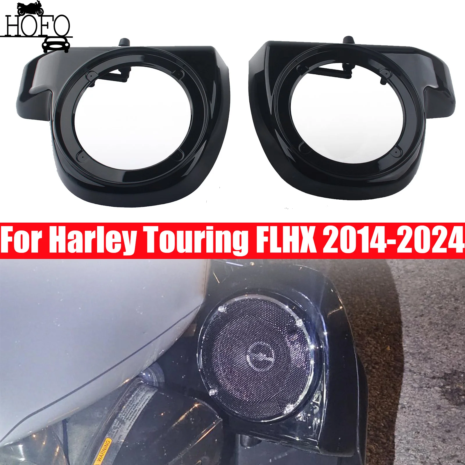 

Unpainted Motorcycle Lower Vented Fairings 6.5" Speaker Box Pod Fit For Harley Touring FLHX 2014-2024