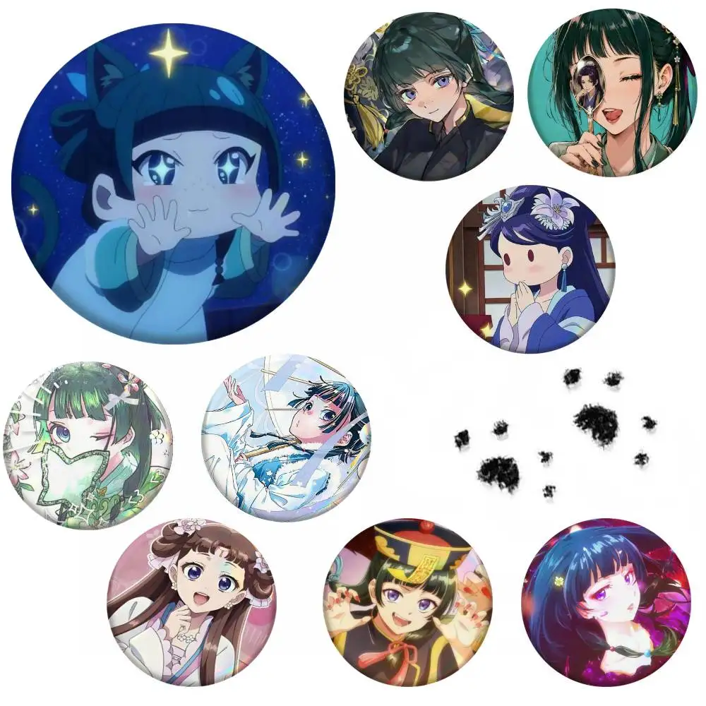 Anime A-The Apothecary Diaries Badge Tinplate Meme Round Brooch For Hat Bag Creative Lapel Jewelry Accessories Gifts