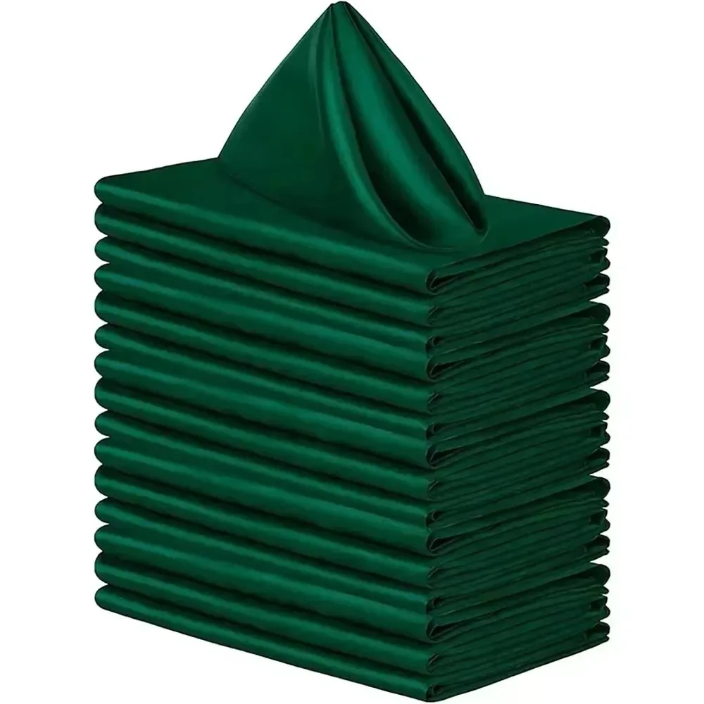 10/20pcs for Wedding Party Home Hotel Christmas Decor Table Napkins 43cm*43cm Satin Napkin Serving Table Decor Dinner Towel