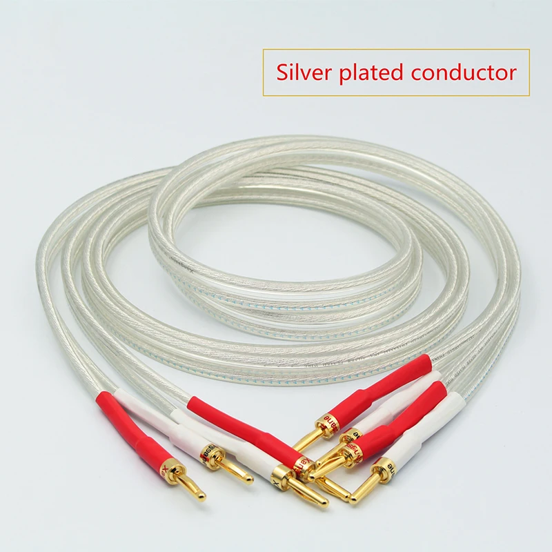 SP-8525 OCC Silver-plated Hifi Speaker Cable High Performance Speaker Amplifier sound Connecting line