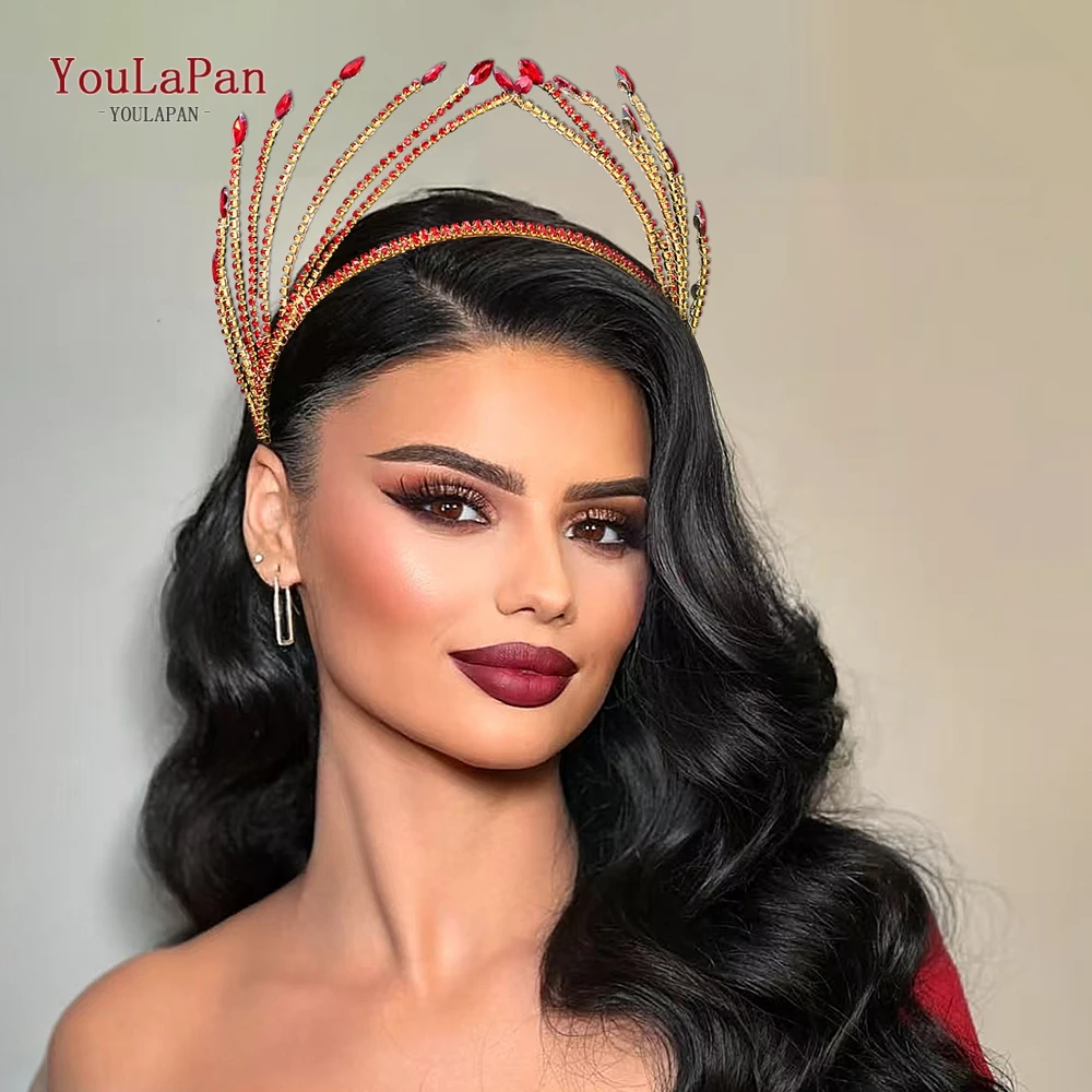 

YouLaPan Bride Rhinestone Headwear Women Handmade Wedding Headband Bridesmaid Hair Hoop High-End Party Hair Accessories HP640
