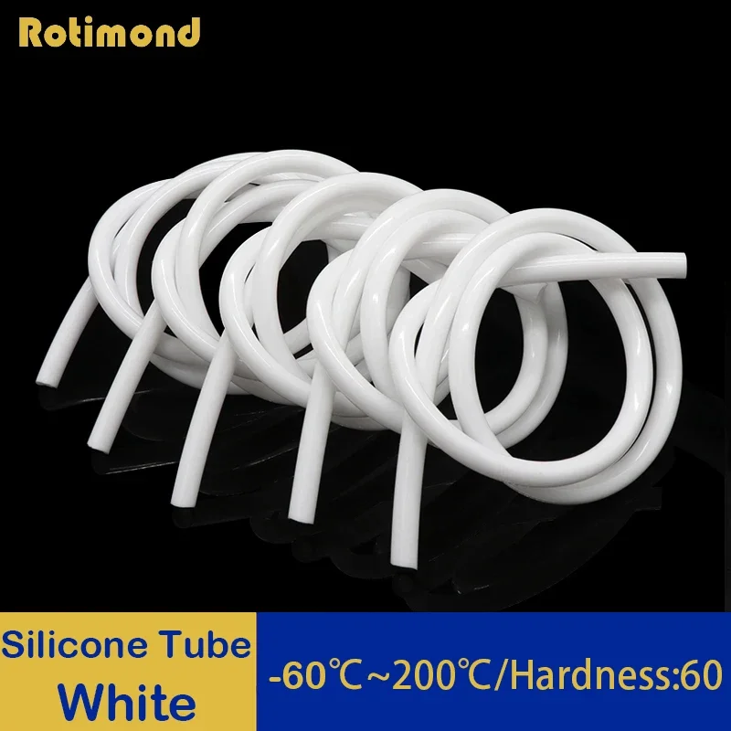 1/5/10M Food Grade White Silicone Rubber Hose ID 0.5 1 2 3 4 5 6 7 8 9 10 12 14 16 18 20 25 mm Flexible Nontoxic Silicone Tube