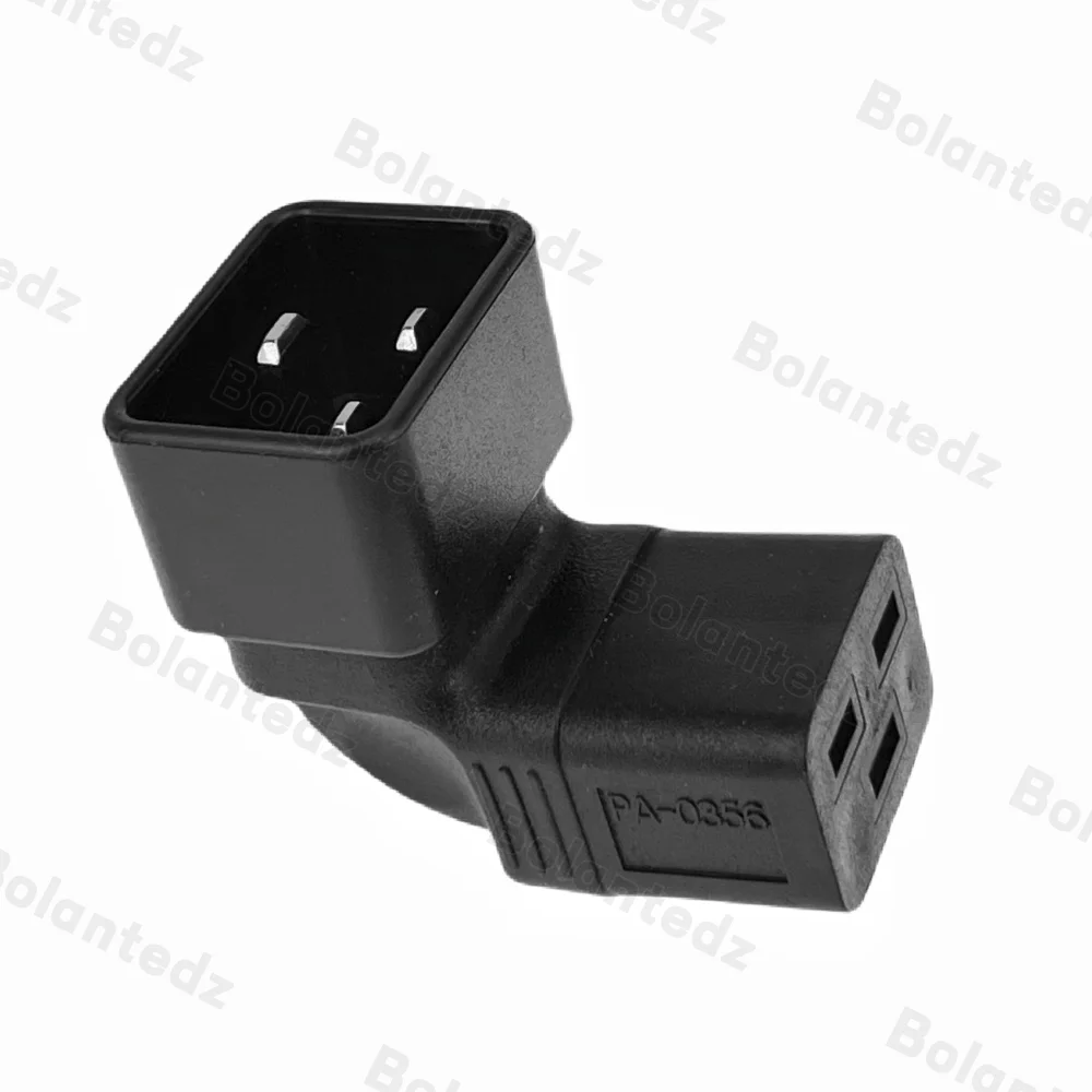 Bolantedz IEC 320 C20 Male To C19 Female 16A Power Adapter For LCD LED wall Mount TV 500W Down UP 90 Angle