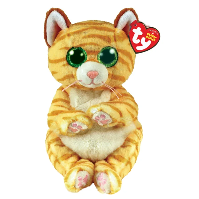 Ty Beanie Bellie Mango Cat Big Eyes Stuffed Plush Toy Soft Animal Doll Yellow Cat Children Christmas New Year Gifts Peluches