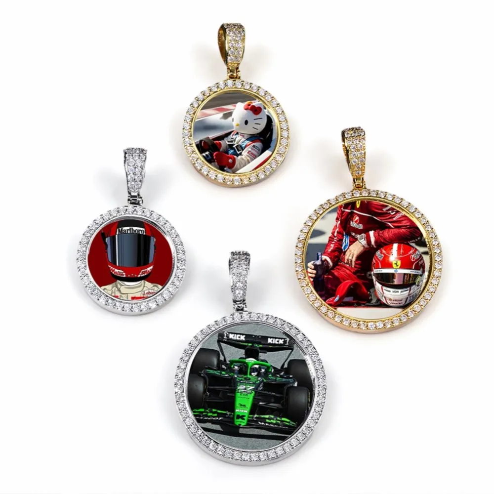 

INS Fashion Rock Couple Customized Photo Pendant For Men Women Ice-out Zircon Gold Color Necklace Fashion Jewelry Dropshipping