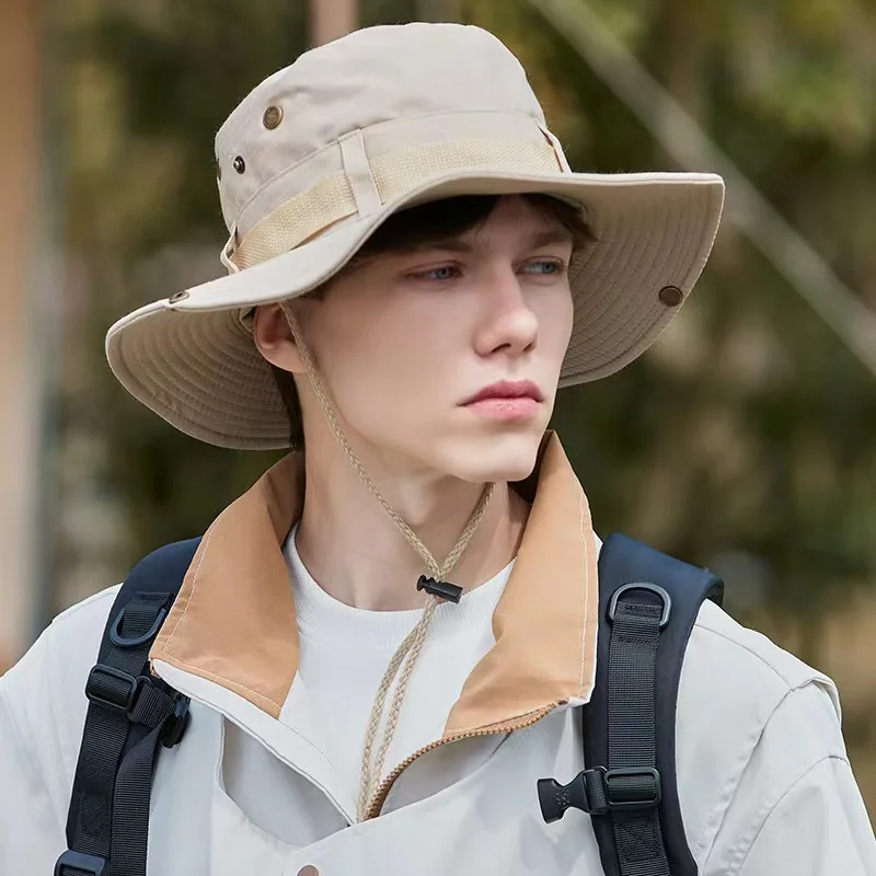 

Men Fishing Visor Hat UV Protection Face Neck Outdoor Hiking Cover Wide Brim Sunscreen Cap
