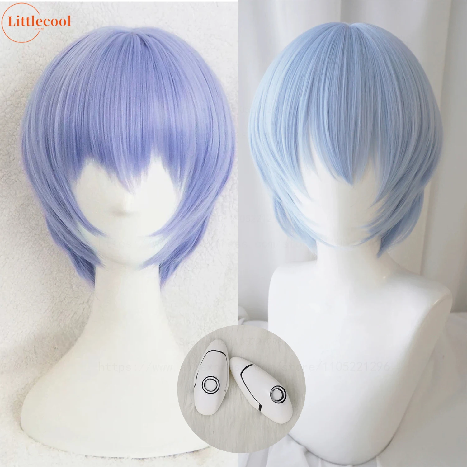 High Quality Ayanami Rei Cosplay Wig EVA Cosplay 30cm Short Blue Heat Resistant Synthetic Hair Party Anime Wigs + Wig Cap