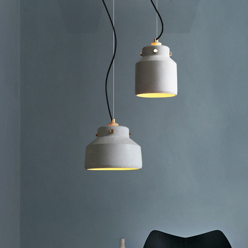 Handmade Concrete Pendant Light Cement Suspension Lamp Loft Home Bedroom Hotel Dining Room Restaurant Hanging Ceiling Chandelier