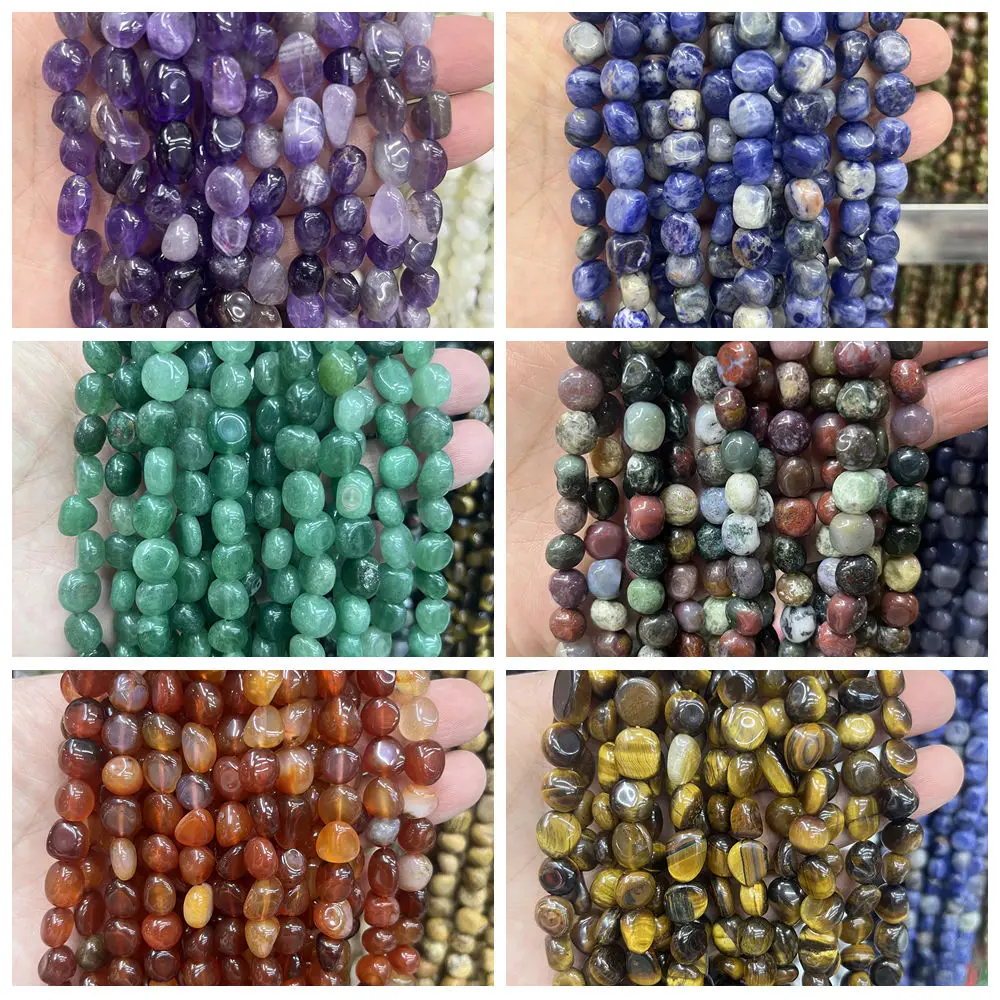 

8-10MM Irregular Natural Stone Citrine Money Agate Amazonite Quartz Loose Spacer Quartz Making DIY Bracelet Kitchen Door Curtain