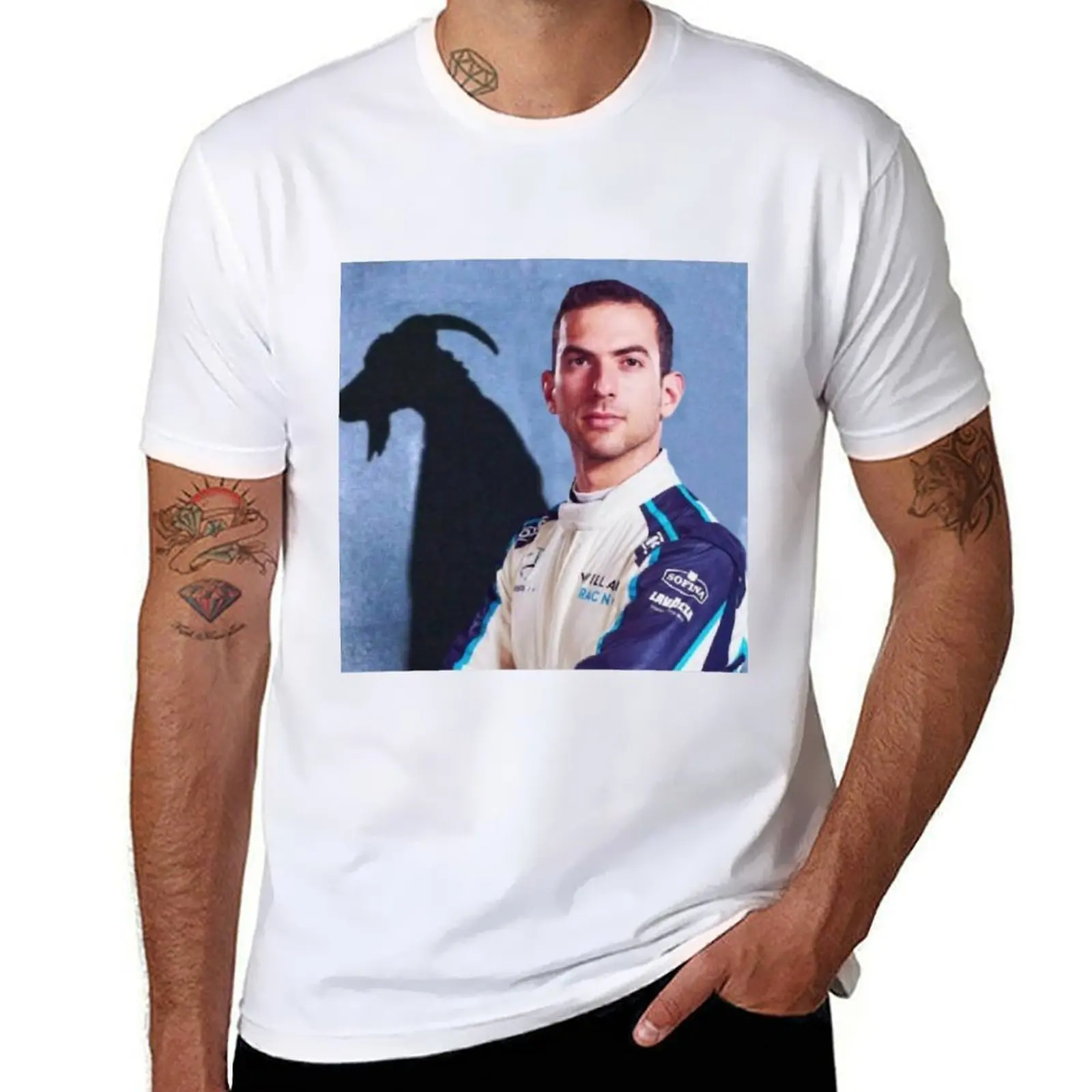 

goatifi Sticker T-Shirt t shirt men 100% cotton luxury brand t shirt man plain T-Shirt