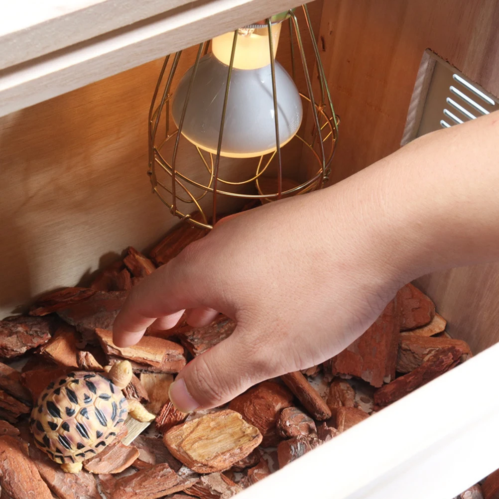 

Universal Fit Reptile Heat Lamp Cover Pet Lampshade Turtle Lampshade Anti-Scald Wire Mesh Metal Guard Cage Easy Installation For