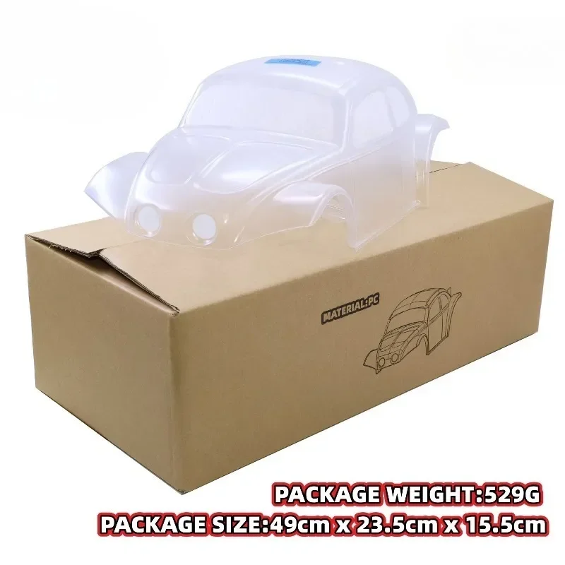 1/8 1/10 Vintage Beetle PC Body Shell Universal RC Car Body Cover For 313-360mm Wheelbase Crawler Short Course Truck