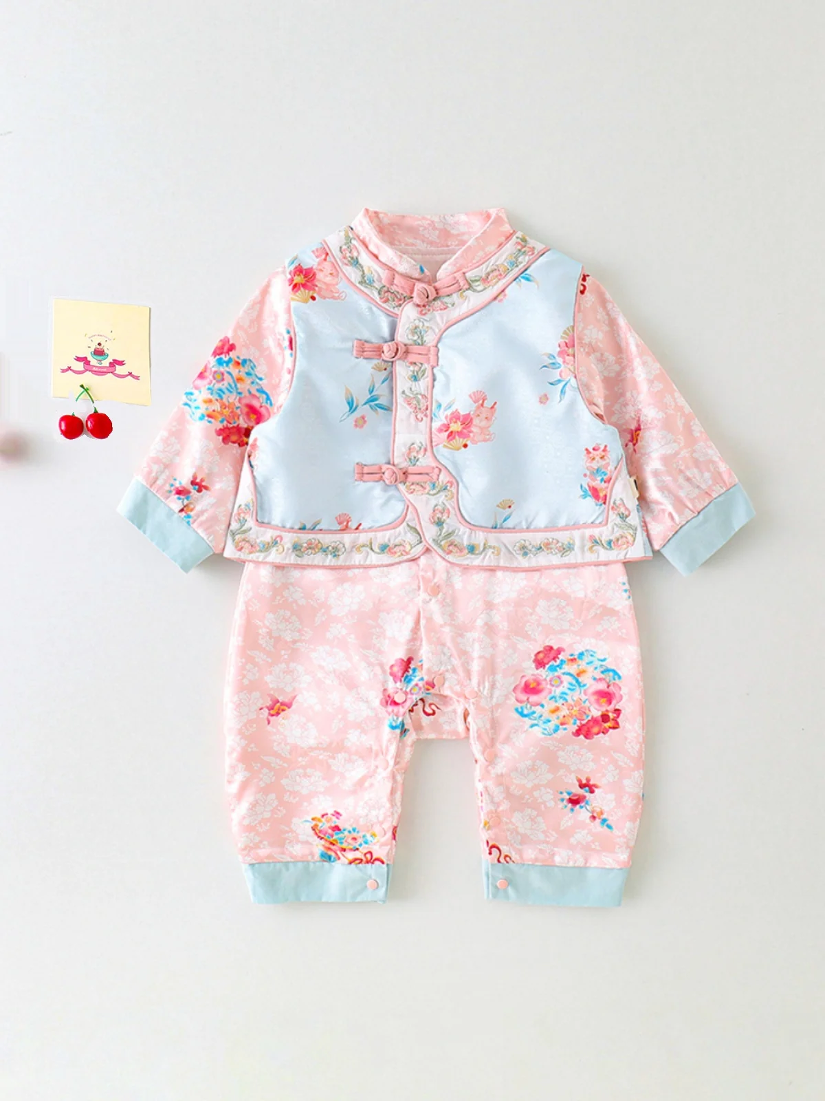 Abito Cinese Lungo per Bambina di Un Anno, Vestito per Compleanno, Pantaloni a Vita Alta, Moda Primaverile per il Lavoro