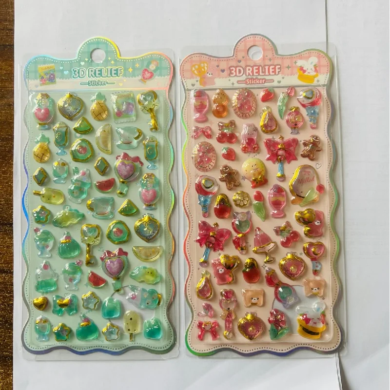 

40 шт. Новые милые 3D-наклейки из кристаллической смолы с золотой фольгой, тисненые, для декора чехлов для телефонов, кружек, скрапбукинга, подарков