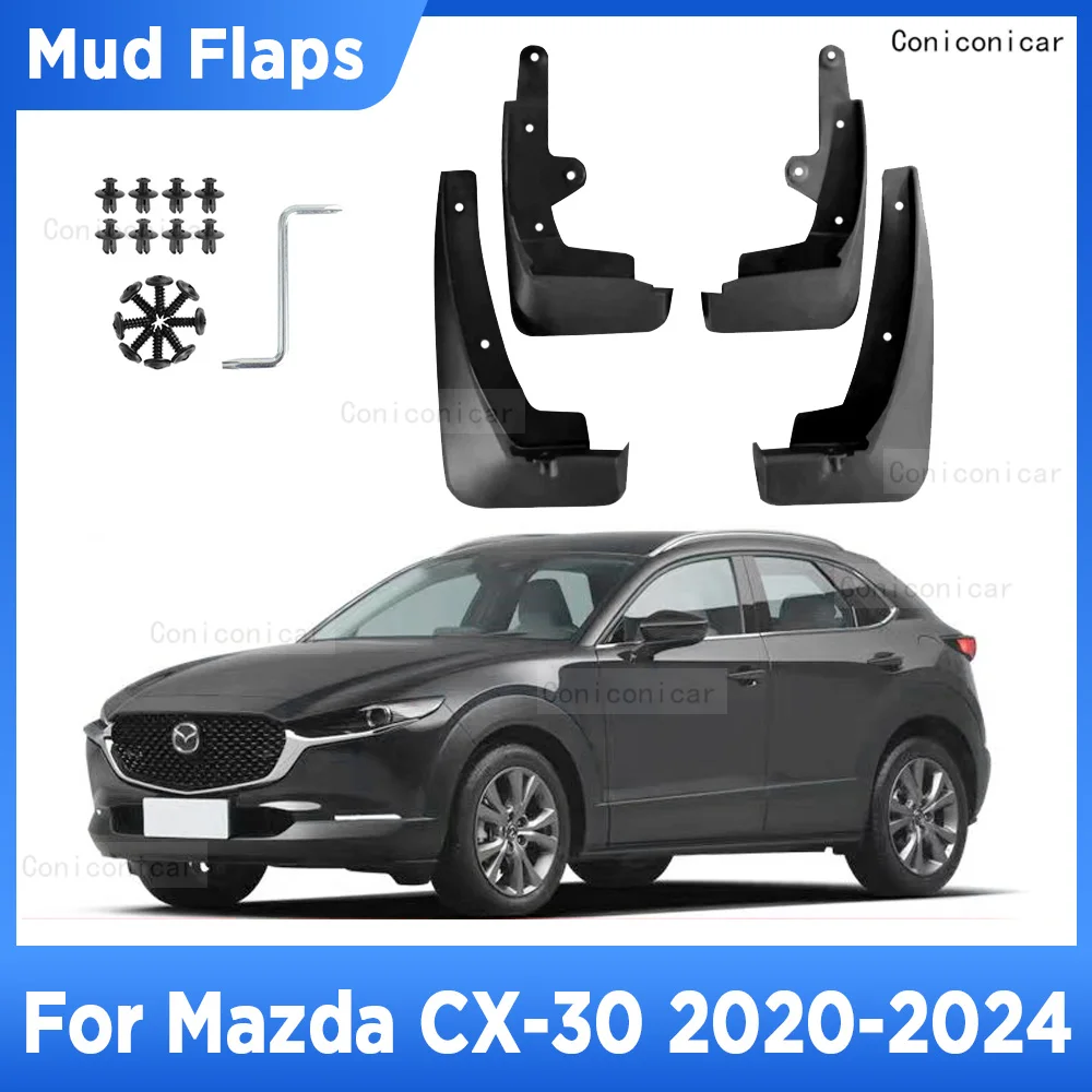 

For Mazda CX-30 CX30 2020-2024 4Pcs Mud Flaps Splash Guard Mudguards MudFlaps Front Rear Fender Auto Styling Car Accessories