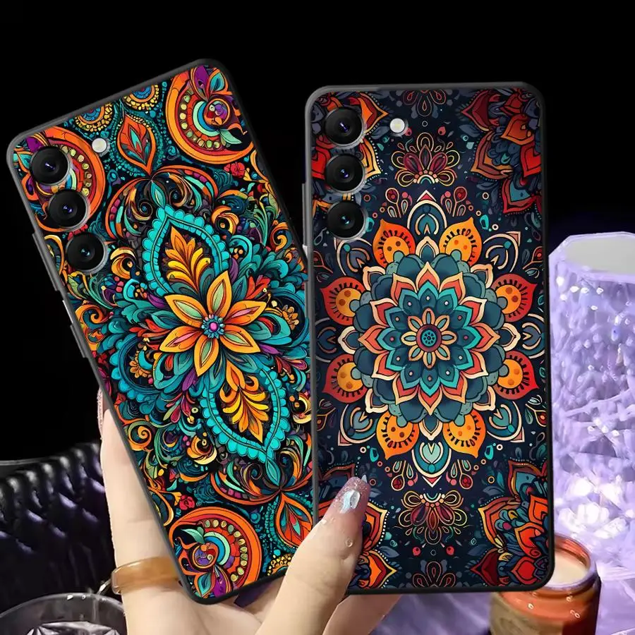 Vintage Boho Mandala Art Case for Samsung Galaxy A05 A02s A71 A73 A04 A06 A53 A20s A50 A56 A03 A30s Phone Cover