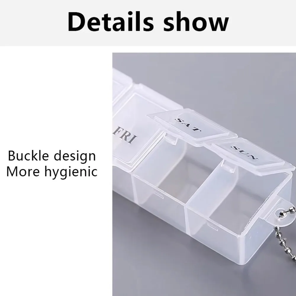 7 Days Weekly Pill Box Colorful Button Open Design Medicine Storage Container Mini Size Portable Container