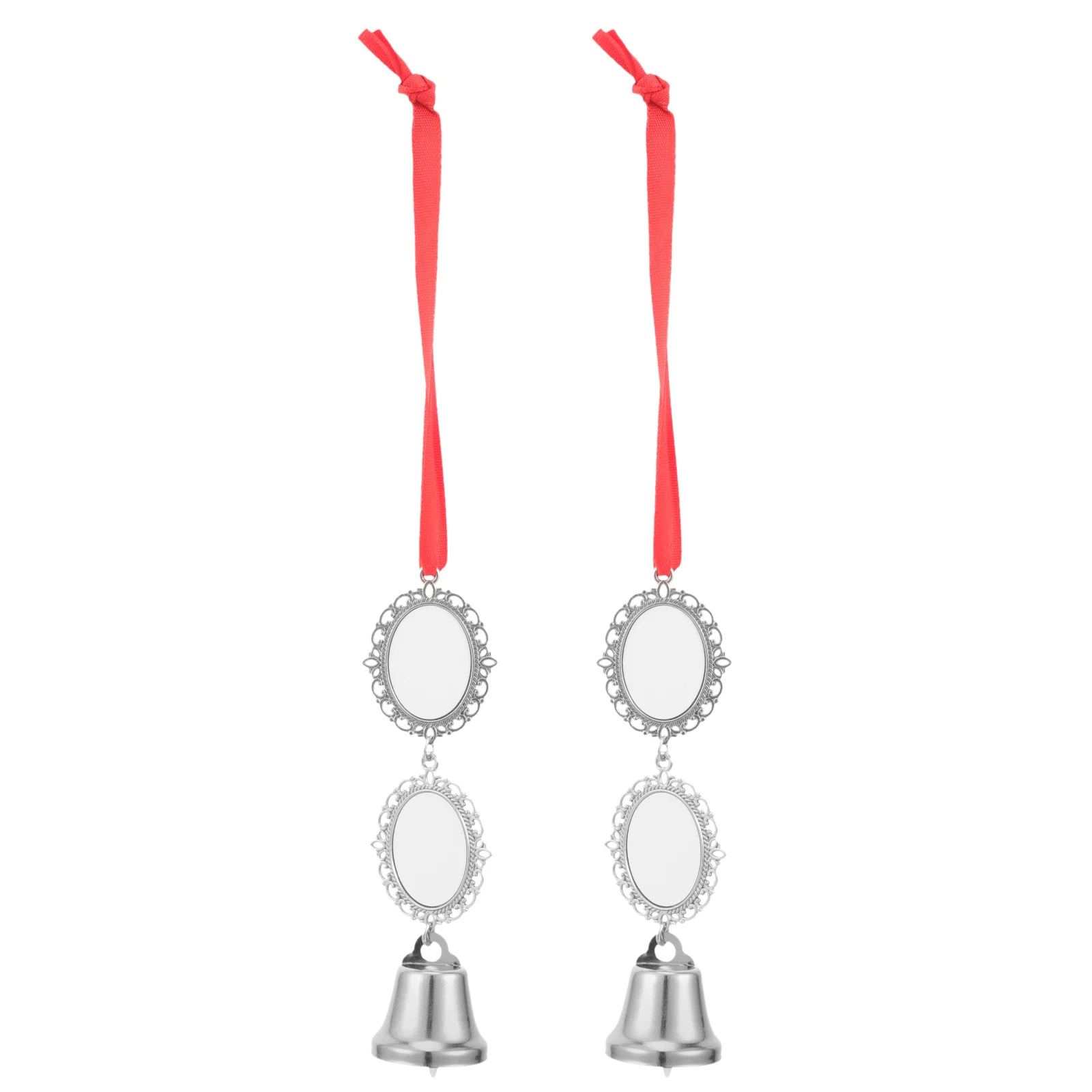 

2Pcs Christmas Metal Bell Sublimation Pendants DIY Blank Heat Transfer Ornaments Hanging Decor for Christmas Party Layout