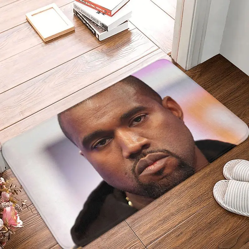 Custom Popular Singer Kanye West Front Door Mat Anti-Slip Indoor Absorbent Doormat Floor Bath Entrance Rug Carpet