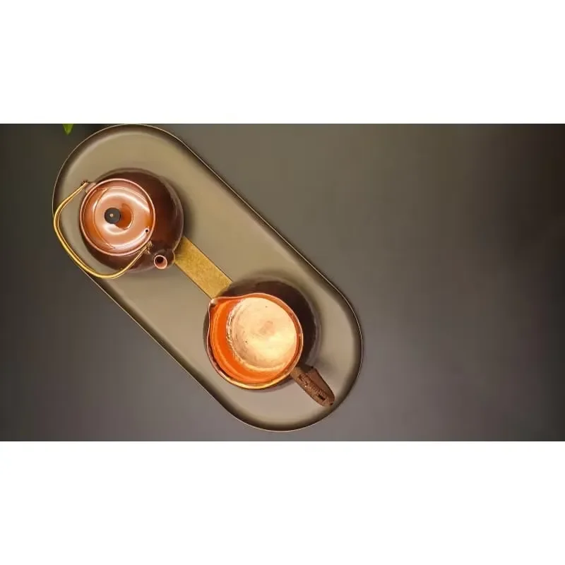 Handmade Copper Teapot Set with Lid Traditional Chinese Tea Ceremony Bowl Metal Cover Pot for Gongfu Brewing Authentic Style