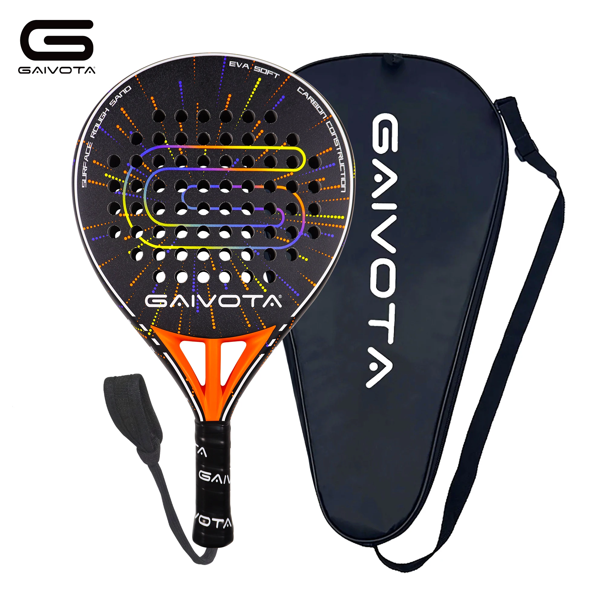 GAIVOTA 2026 New Orange PX30 Hot Pressed Padel Tennis Racket Carbon Fiber Outdoor Sports Racket