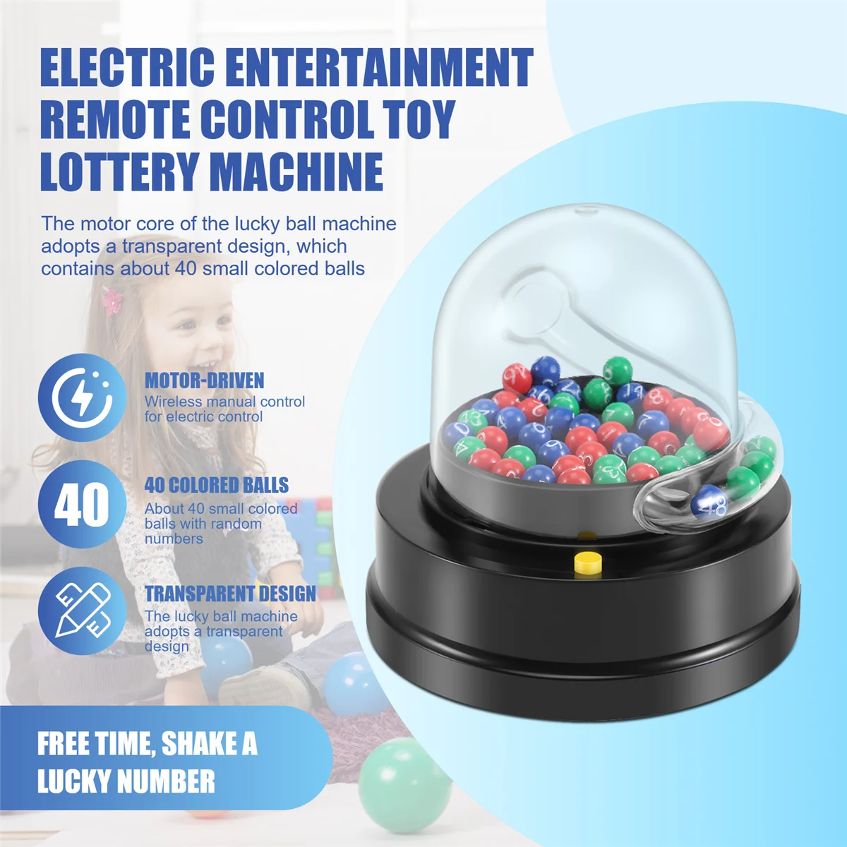 Electric Lucky Lottery Toy Number Picking Machine Mini Lottery Games Shake Lucky Ball Entertainment Board Game Party Games