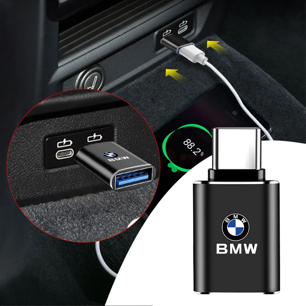 Car Type-C To USB 3.0 Interface Mini Converter Charging Adapter BMW M Badges For BMW M Performance M3 M5 M6 F01 F20 F10 F13 F15