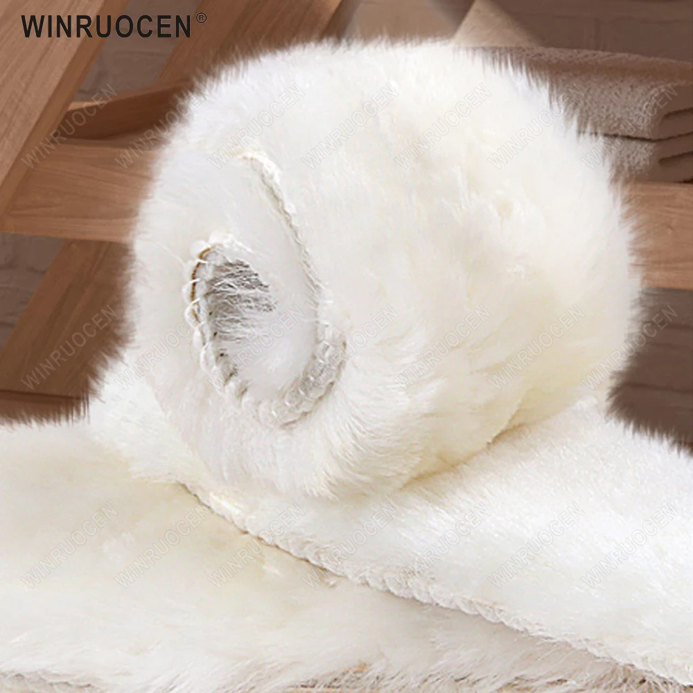 Winter Real Fur Thick Insole Sheepskin Warm Made Natural Men Women  Soft Cashmere Snow Boots Shoe Pad Unisex Insert