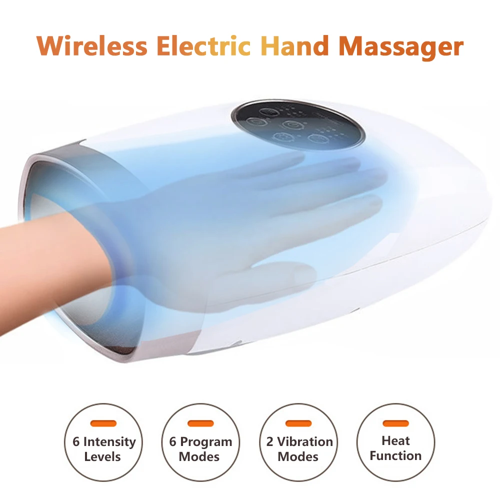 New Hand Massager Electric Shiatsu Hand Massager Heating Air 6 Levels Pressure Point Hands Arthritis Pain Relief