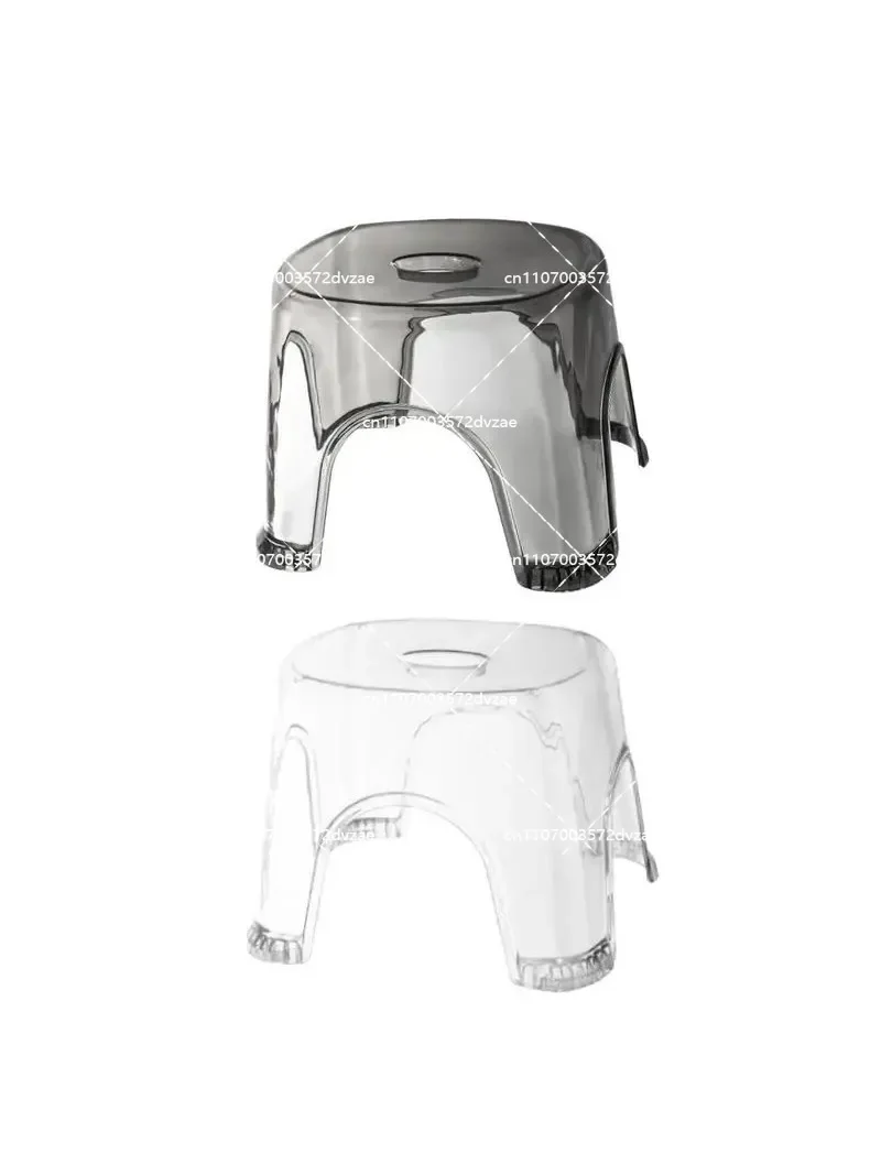 Waterproof Non-Slip Transparent Bathroom Stool Clear Shower Corner Space Saver for Small Spaces Bedside Optimal Use