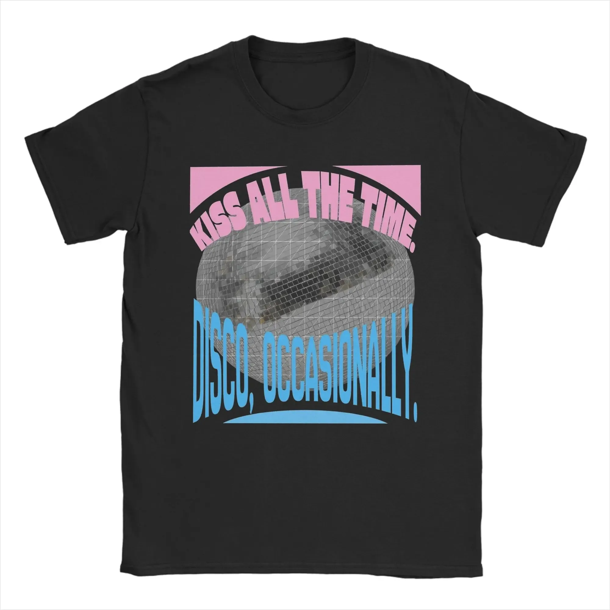Summer Men Cotton  T-Shirt Harrys Styles Kiss All The Time Disco Occasionally Graphic Oversize Y2k Short Sleeve Crewneck Clothes
