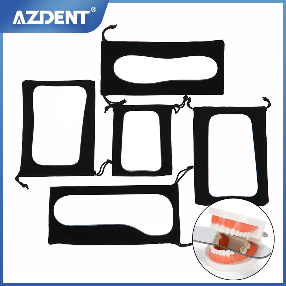 AZDENT 5 pcs/Set Dental Orthodontic Mirror Photography Double-Sided Mirrors Kit Dentistry Intra Oral Glass Reflector Mirror