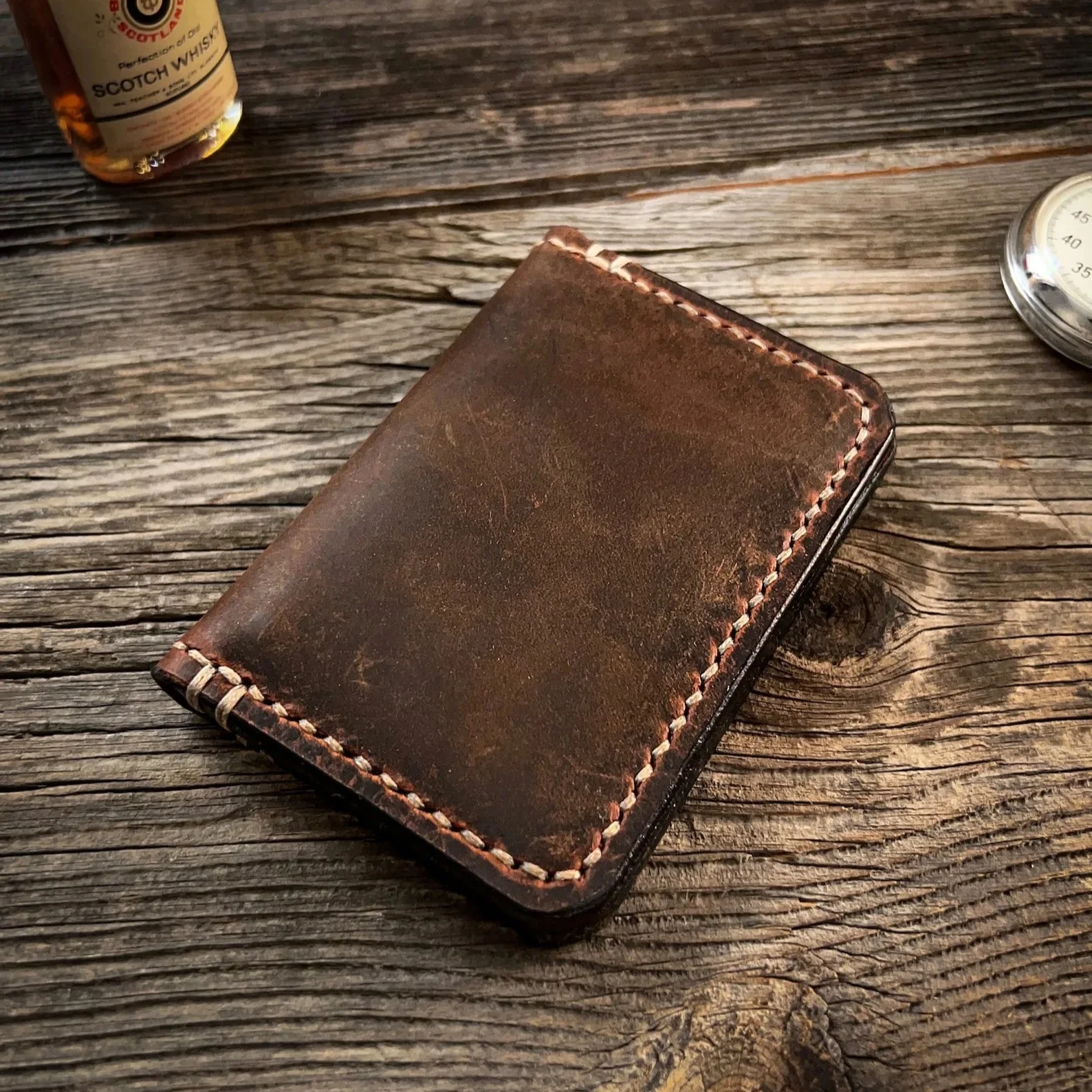 LCR-0052 Men's Vintage Full Grain Leather Wallet with Card Holder Front Pocket Customizable Color & Logo High Quality Daily Use