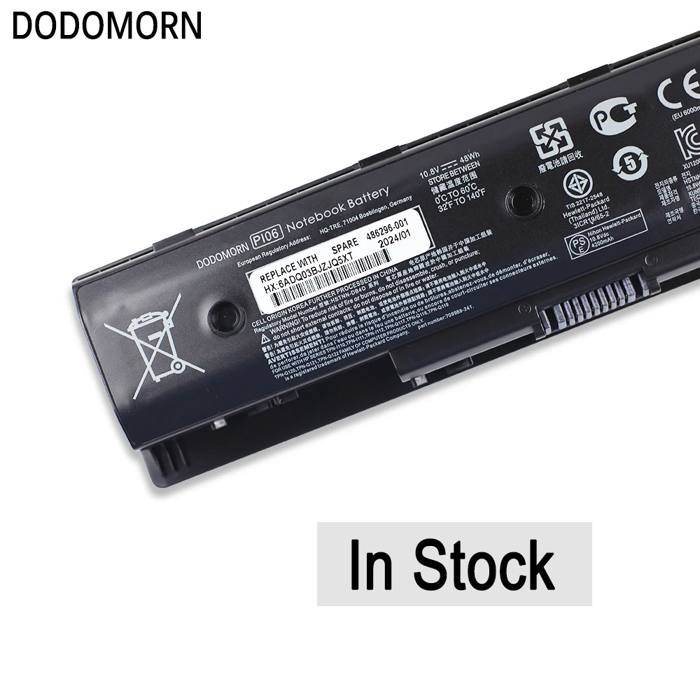 Dodomorn แบตเตอรี่แล็ปท็อป PI06สำหรับ HP ศาลา14 15อิจฉา17 17T 17Z ชุด HSTNN-DB4N HSTNN-DB4O 710417-001 710416-001PI09 49Wh