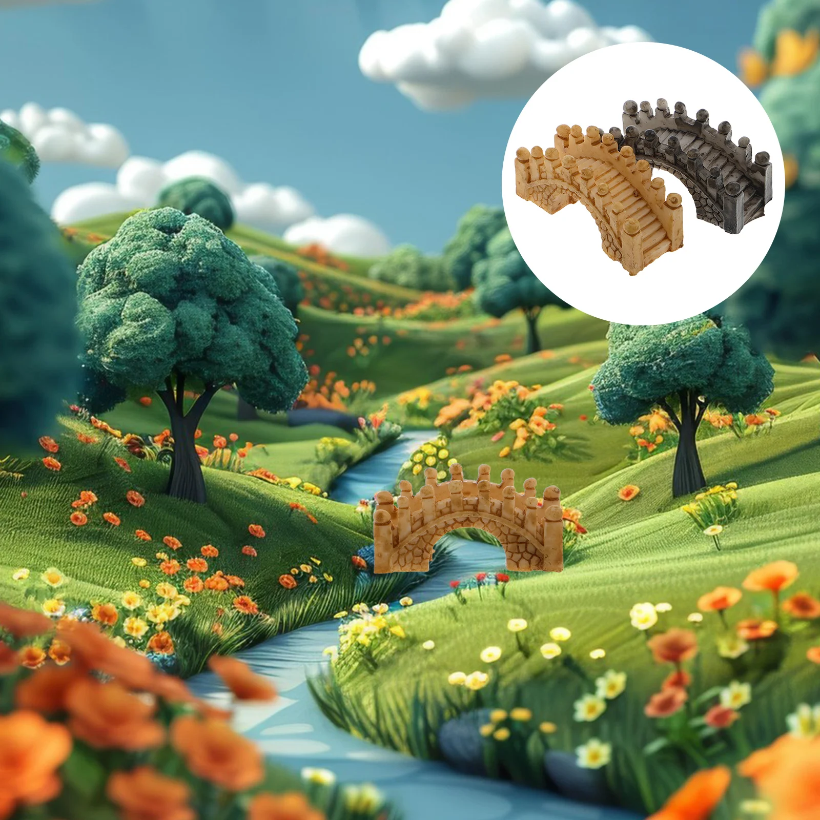 

2Pcs Resin Arch Bridge Decoration for Micro Landscaping DIY Fairy Garden Terrarium Succulent Arrangement Bedroom Study Room