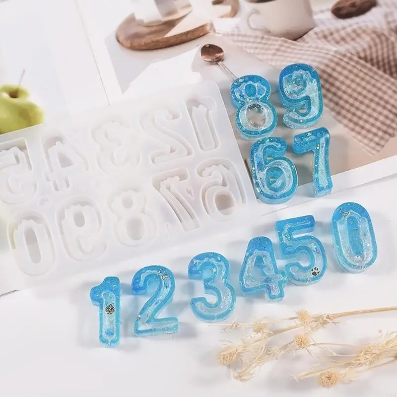 Molde número 45be 0 a 9 moldes resina epoxi silicona para manualidades arte hechas a mano bricolaje
