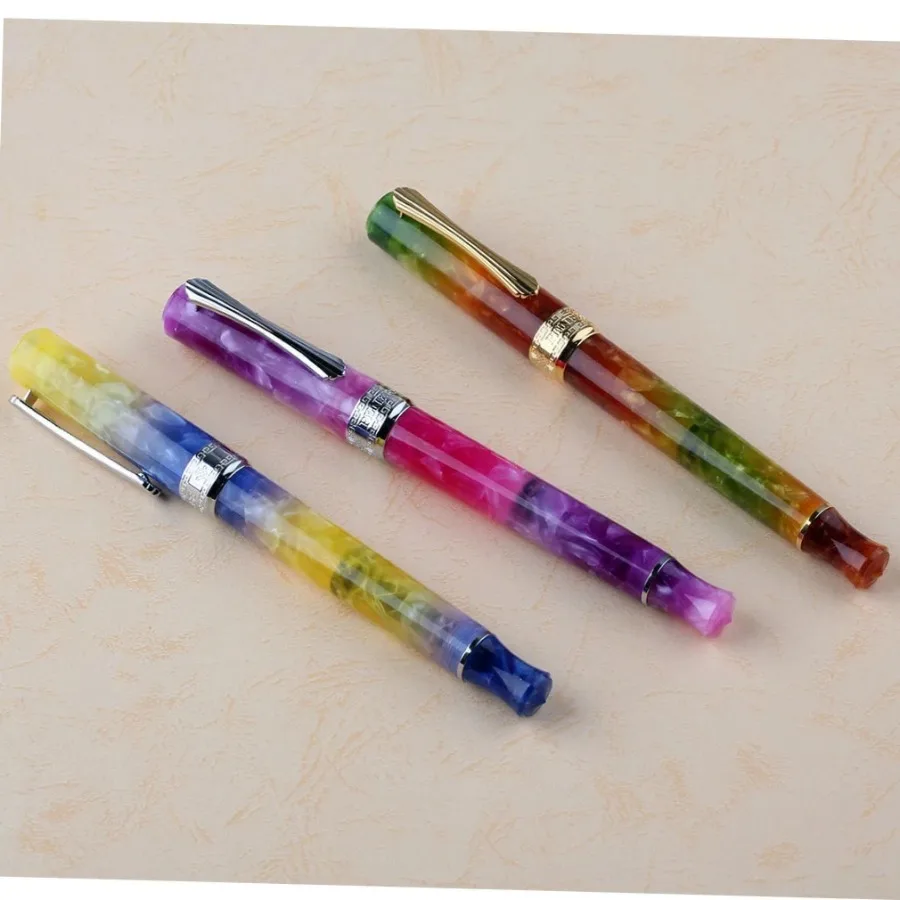 For PENBBS 470 Vacuum Filling Piston Fountain Pen  Transparent Acrylic, Large Capacity, Blade/Round Fine Nib, Ideal for Business