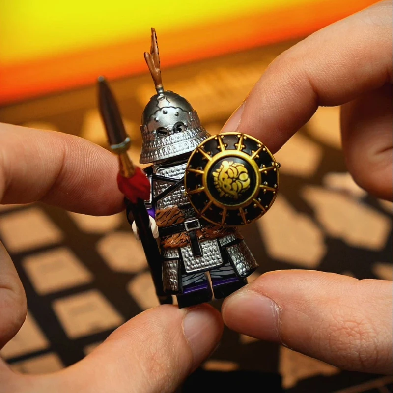 مكعبات بناء الفرسان البلاستيكية في العصور الوسطى، فارس المحارب المدرع مع بدلة Warhorse من لعبة تجميع جندي الدرع #3