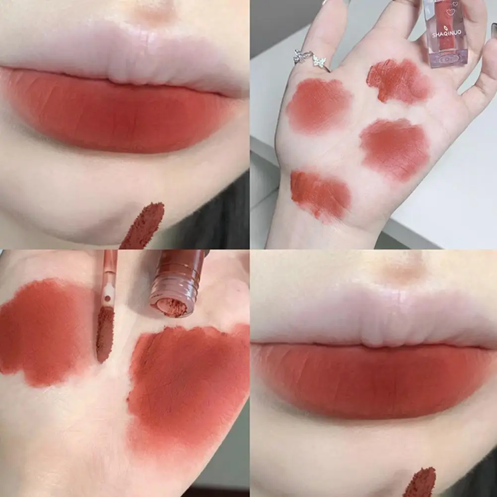 Soft Matte Velvet Lip Glaze para mulheres, maquiagem duradoura, brilho labial impermeável, batom suave, bálsamo sexy sedoso, presente, R1u4