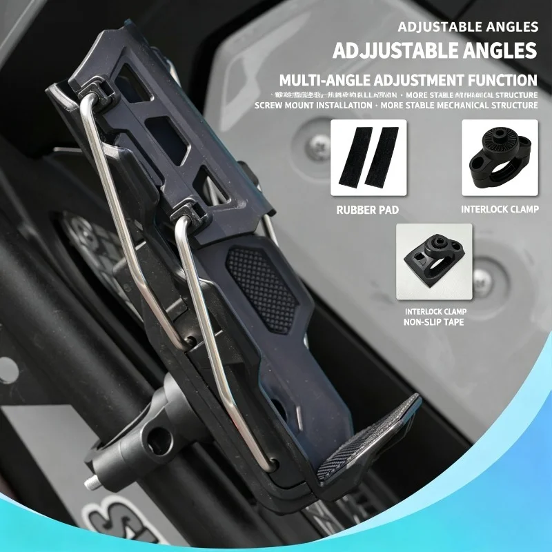 Matte Black Motorcycle Cup Holder Auto-Clamping Self-Adaptive Handlebar Water Cup Bracket Anti-Slip Universal Frame Mount