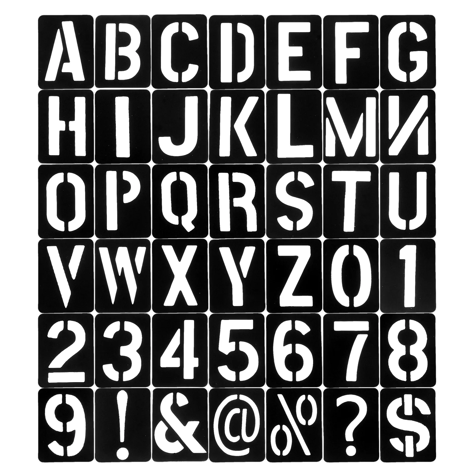 

42pcs Alphanumeric Spray Stencils Black Lightweight Plastic DIY Wall Furniture Painting Templates Letters And Numbers Stencils