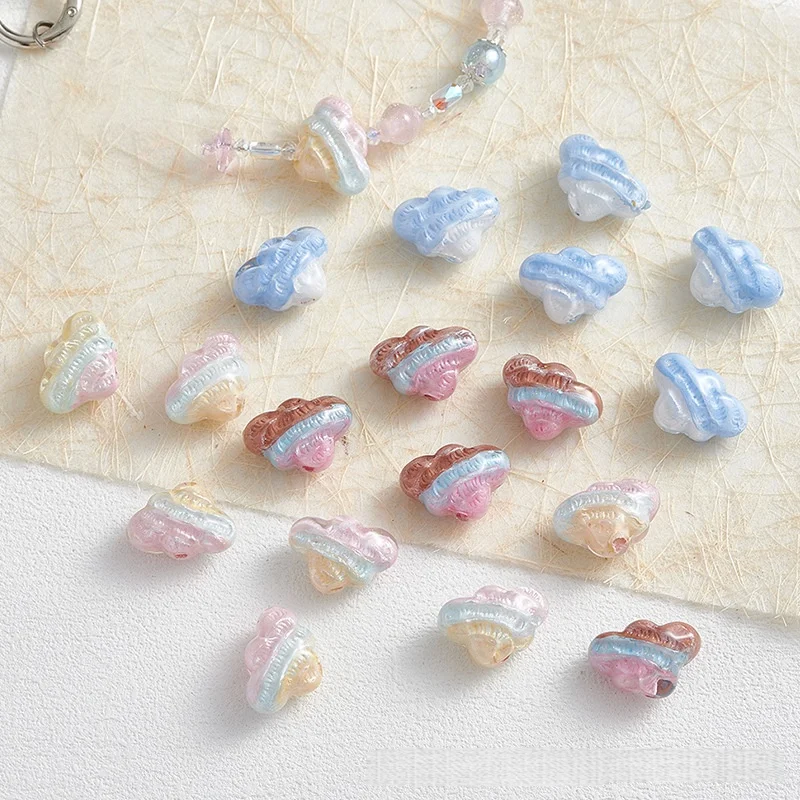 Color Gradient Oil Painting Cloud Resin Beads Stereo Cloud Shape Loose Beads Handmade Craft Accessories For Keychain Bracelet