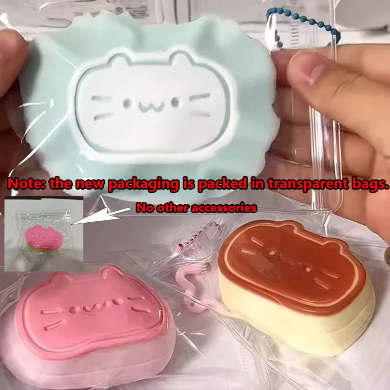 Squishy de Gato Pudding Fofo, Brinquedo Anti-stress de Gato Queijo, Brinquedo Sensorial Macio para Crianças e Adultos